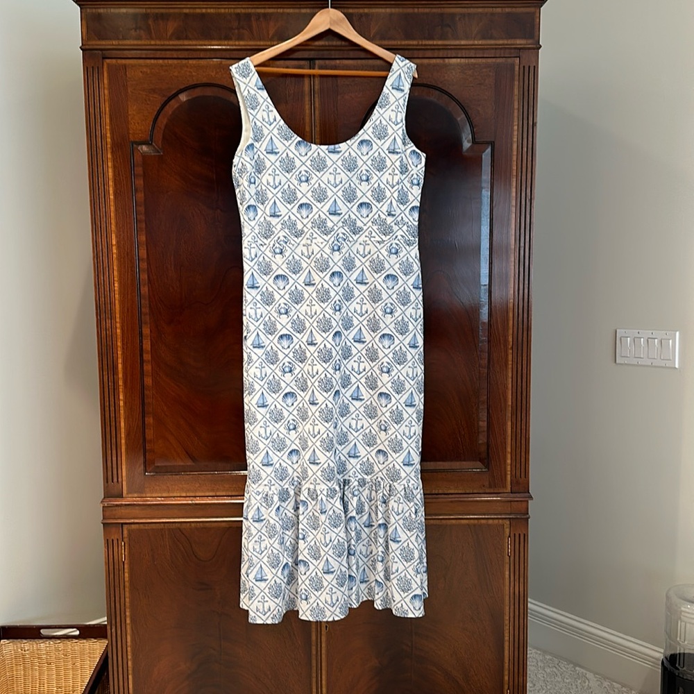 Maxi dress blue and white